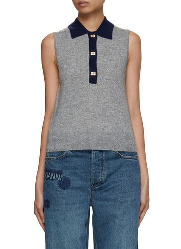 Polo Collar Sleeveless Top - GANNI - Modalova