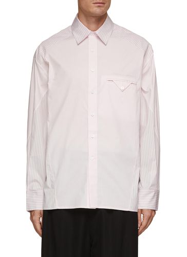 Panelled Stripe Cotton Shirt - FENG CHEN WANG - Modalova
