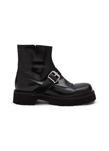 Buckle Strap Leather Boots - MM6 MAISON MARGIELA - Modalova