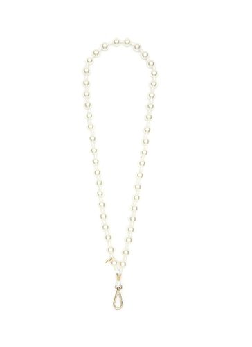 Logo Charm Pearl Shoulder Strap - MAISON MICHEL - Modalova