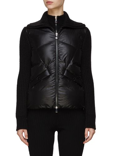 Quilted Front Zip Up Cardigan - MONCLER - Modalova