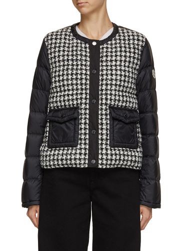 Houndstooth Bouclé Panel Puffer Jacket - MONCLER - Modalova