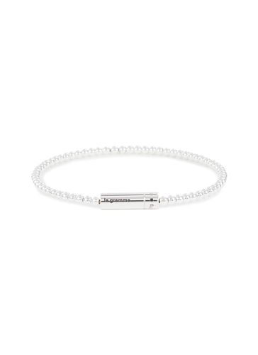 G Polished Sterling Silver Beaded Bracelet - LE GRAMME - Modalova