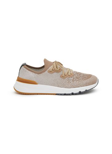 Knitted Low Top Sneakers - BRUNELLO CUCINELLI - Modalova