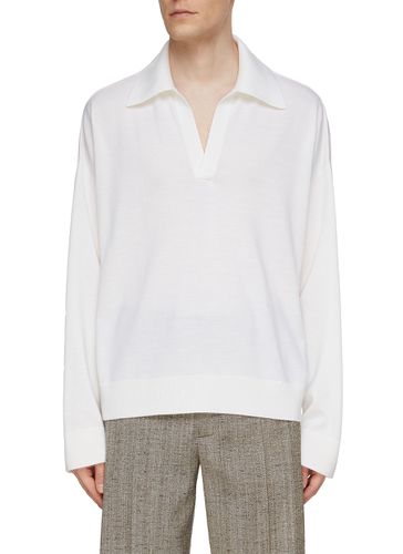 Buttonless Wool Polo Shirt - BOTTEGA VENETA - Modalova