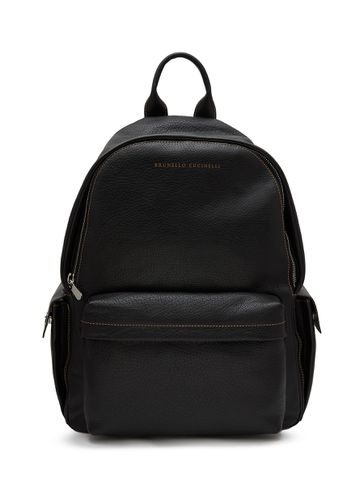 Zipped Leather Backpack - BRUNELLO CUCINELLI - Modalova
