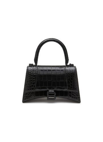 Small Hourglass Embossed Crocodile Leather Bag - BALENCIAGA - Modalova