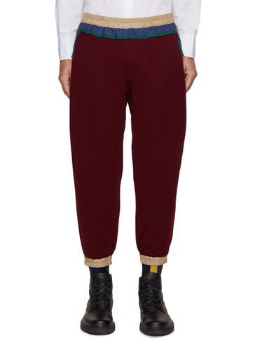 Contrasting Patchwork Waistband Jogger Pants - KOLOR BEACON - Modalova