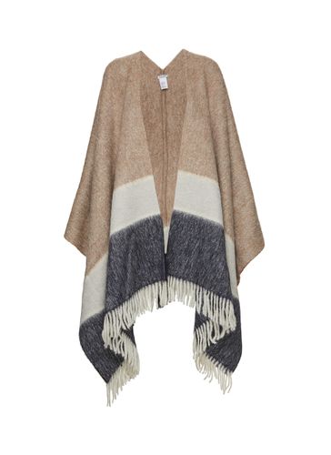 Striped Fringe Hem Poncho - BRUNELLO CUCINELLI - Modalova