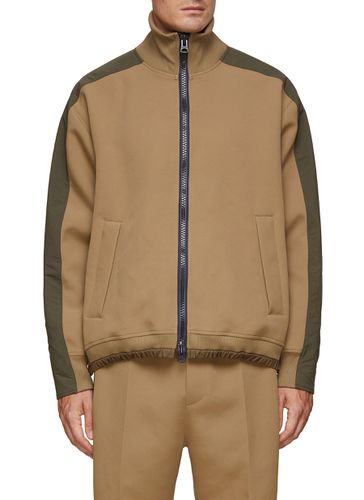 Funnel Neck Contrast Panel Jacket - SACAI - Modalova