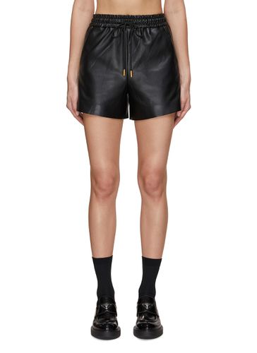 Drawstring Faux Leather Shorts - MO & CO. - Modalova