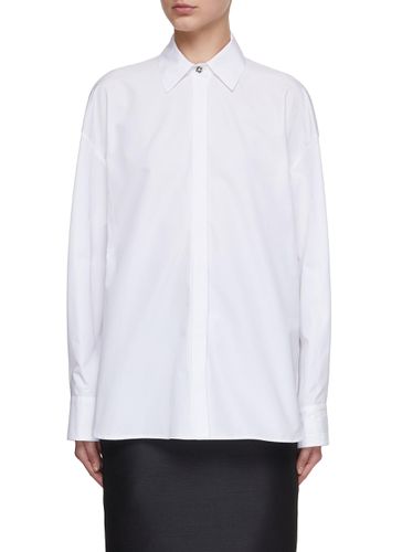 Boxy Cotton Poplin Shirt - VERSACE - Modalova