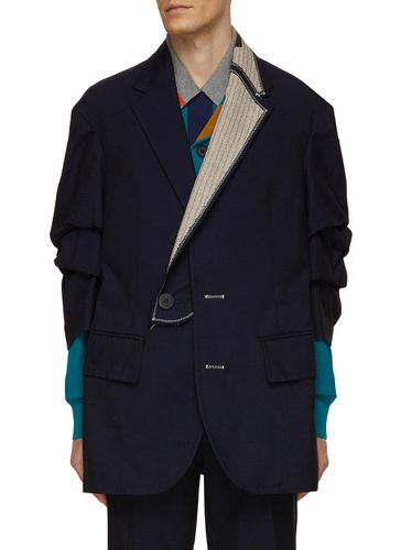 Contrasting Lapel Scrunched Sleeves Blazer - KOLOR - Modalova