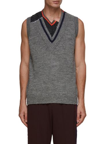 Layed Double V-Neck Sweater Vest - KOLOR - Modalova