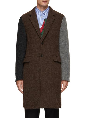 Single Breasted Contrast Sleeves Tweed Coat - COMME DES GARÇONS SHIRT - Modalova