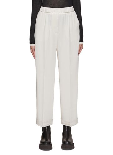 Elasticated Waistband Cropped Pants - PESERICO - Modalova