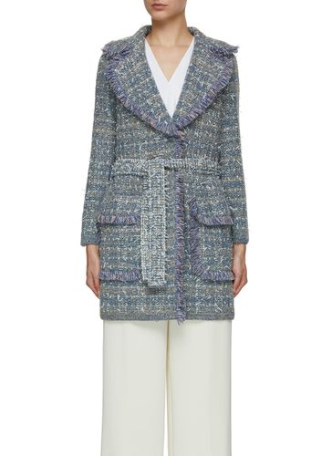 Belted Wool Tweed Knit Coat - BRUNO MANETTI - Modalova