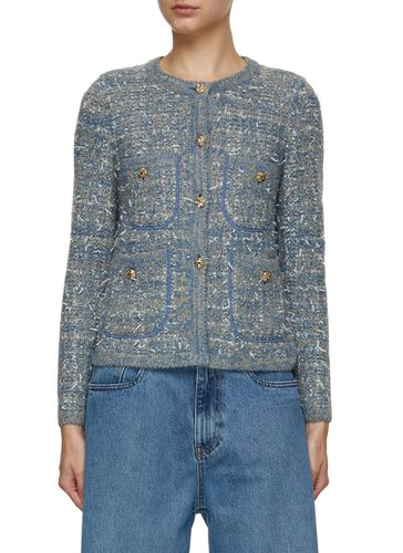 Wool Tweed Knit Cardigan - BRUNO MANETTI - Modalova