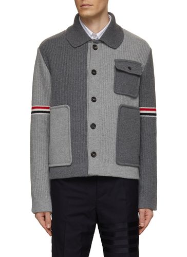 Ribbed Workman Cardigan - THOM BROWNE - Modalova