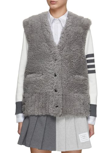 Shearling Cardigan Vest - THOM BROWNE - Modalova