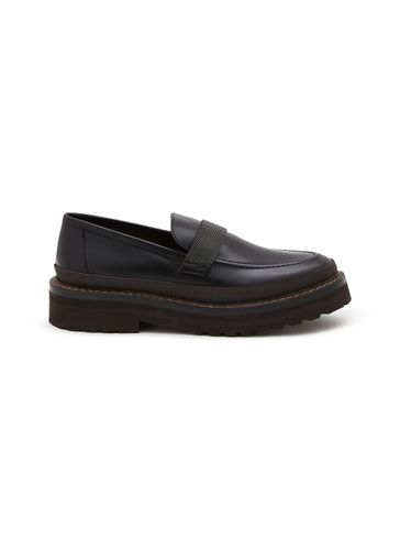 Monili Band Lug Sole Leather Loafers - BRUNELLO CUCINELLI - Modalova