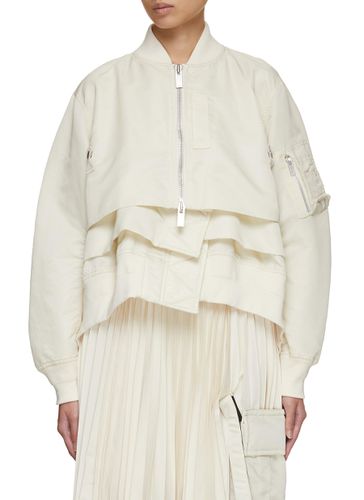 Tiered Cropped Bomber Jacket - SACAI - Modalova