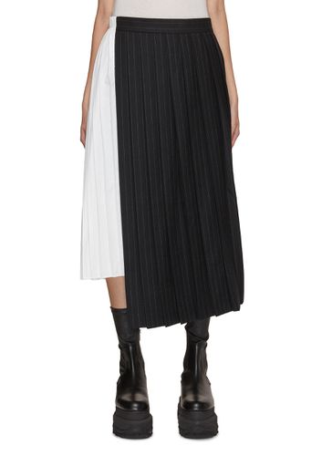 Bifabric Pleated Midi Skirt - SACAI - Modalova