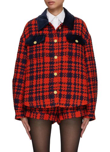 Oversized Checked Wool Jacket - MING MA - Modalova