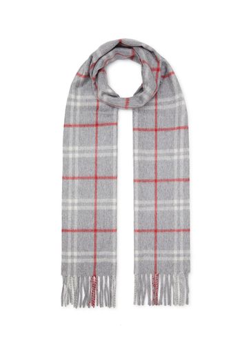 Fringed Check Cashmere Scarf - COLOMBO - Modalova