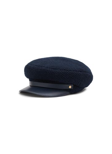 Cashmere Wool Leather Baker Boy Hat - INVERNI - Modalova