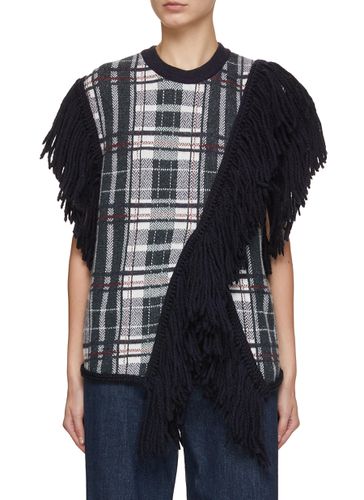 Sleeveless Fringed Knit Top - EENK - Modalova