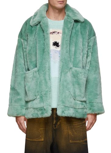 Hand Painted Graphic Fur Jacket - DOUBLET - Modalova
