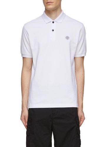 Cotton Logo Polo Shirt - STONE ISLAND - Modalova