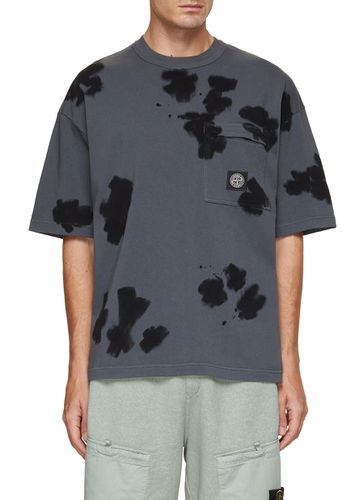 Painted Camouflage Cotton T-Shirt - STONE ISLAND - Modalova