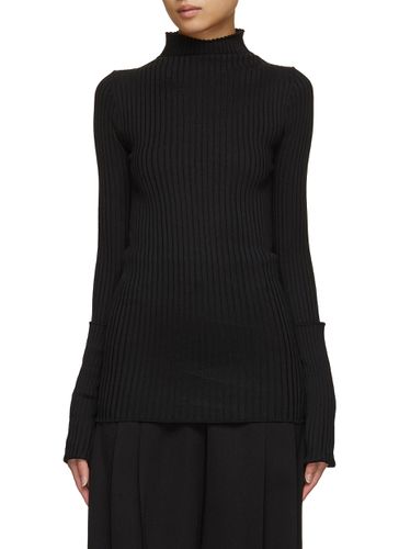 Mock neck Ribbed Knit Top - CALCATERRA - Modalova