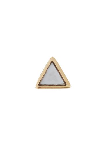 K Gold Mother Of Pearl Mini Triangle Stud Single Earring - MÉTIER BY TOMFOOLERY - Modalova