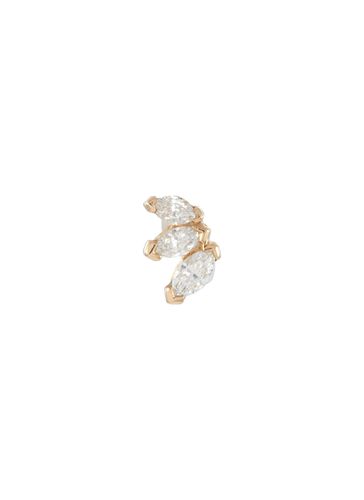 Fleurescent 9K Gold Triple Diamond Single Stud Earring - MÉTIER BY TOMFOOLERY - Modalova