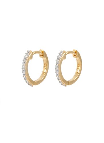 Pave 18K Gold Plated Sterling Silver Crystal Huggie Earrings - MISSOMA - Modalova