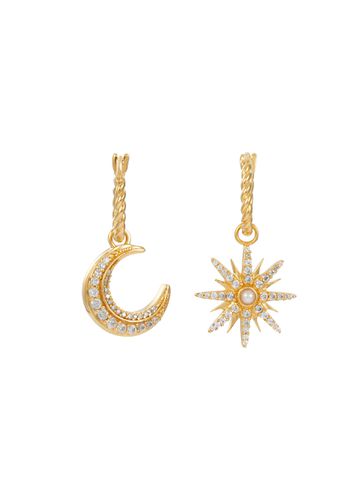 X Harris Reed Moonlight 18k Gold Plated Faux Pearl Cubic Zirconia Hoop Earrings - MISSOMA - Modalova