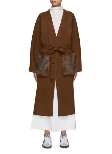 Belted Mink Fur Pocket Cardigan - YVES SALOMON - Modalova