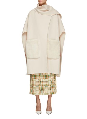 Reversible Mink Pocket Wool Cape - YVES SALOMON - Modalova