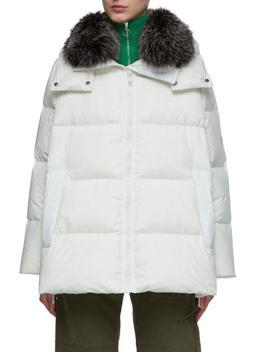 Fox Fur Collar Hooded Puffer With Side Zip - YVES SALOMON ARMY - Modalova