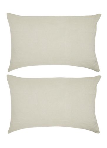 Rem Linen Pillowcase Set of 2 - Mastice - SOCIETY LIMONTA - Modalova