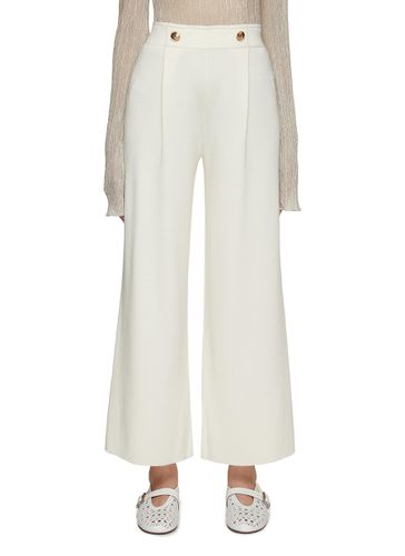 Button Embellished Pleated Pants - CRUSH COLLECTION - Modalova