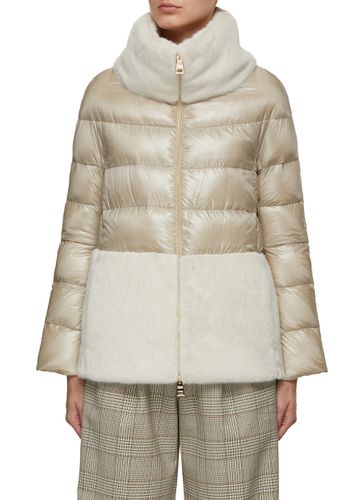 Faux Fur Panel Puffer Jacket - HERNO - Modalova