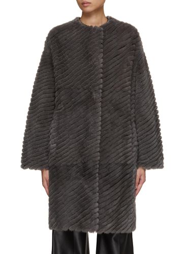 Asymmetric Striped Mink Fur Coat - YVES SALOMON - Modalova