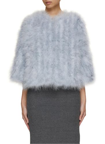 Quarter Sleeve Marabou Jacket - YVES SALOMON - Modalova