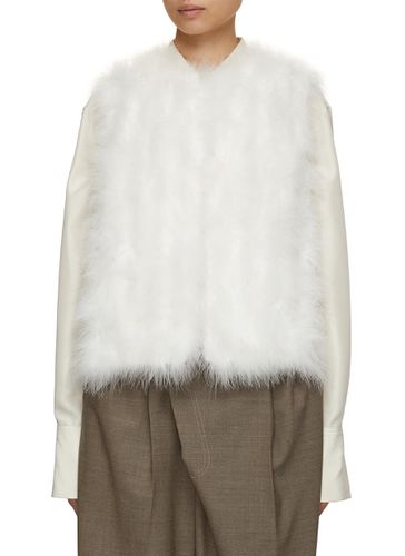 Sleeveless Marabou Gilet - YVES SALOMON - Modalova