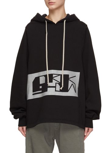 Logo Graphic Slit Front Hoodie - RICK OWENS DRKSHDW - Modalova