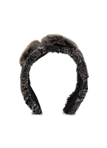 Faux Fur Stripe with Bow Earmuff - JENNIFER OUELLETTE - Modalova